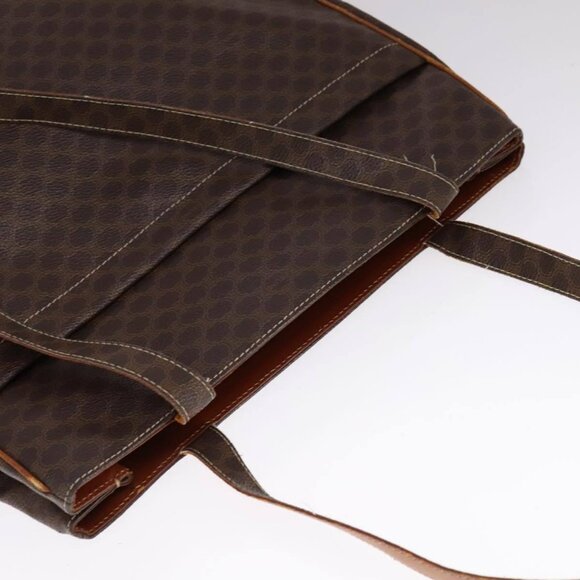 CELINE Macadam Canvas Tote Bag PVC Brown Gold - Picture 6 of 15